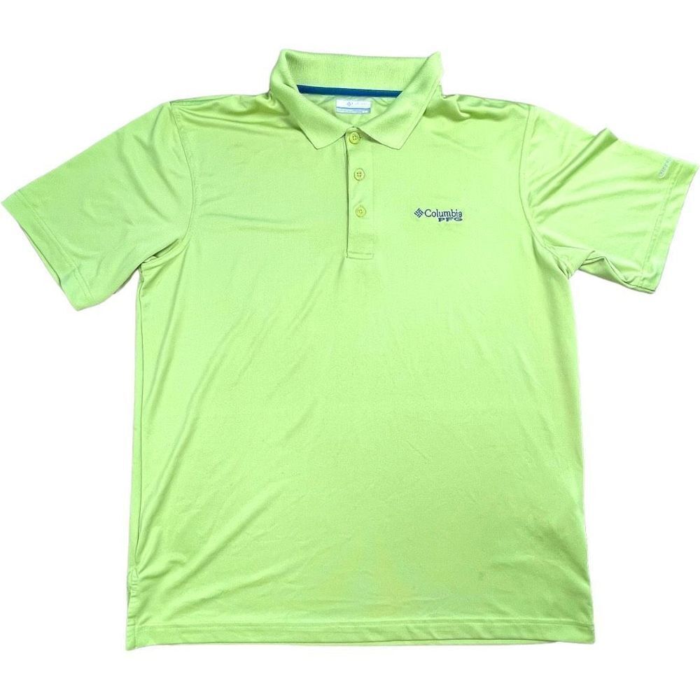 Columbia Pfg Men's Green Short Sleeve Golf Polo Shirt Size Medium